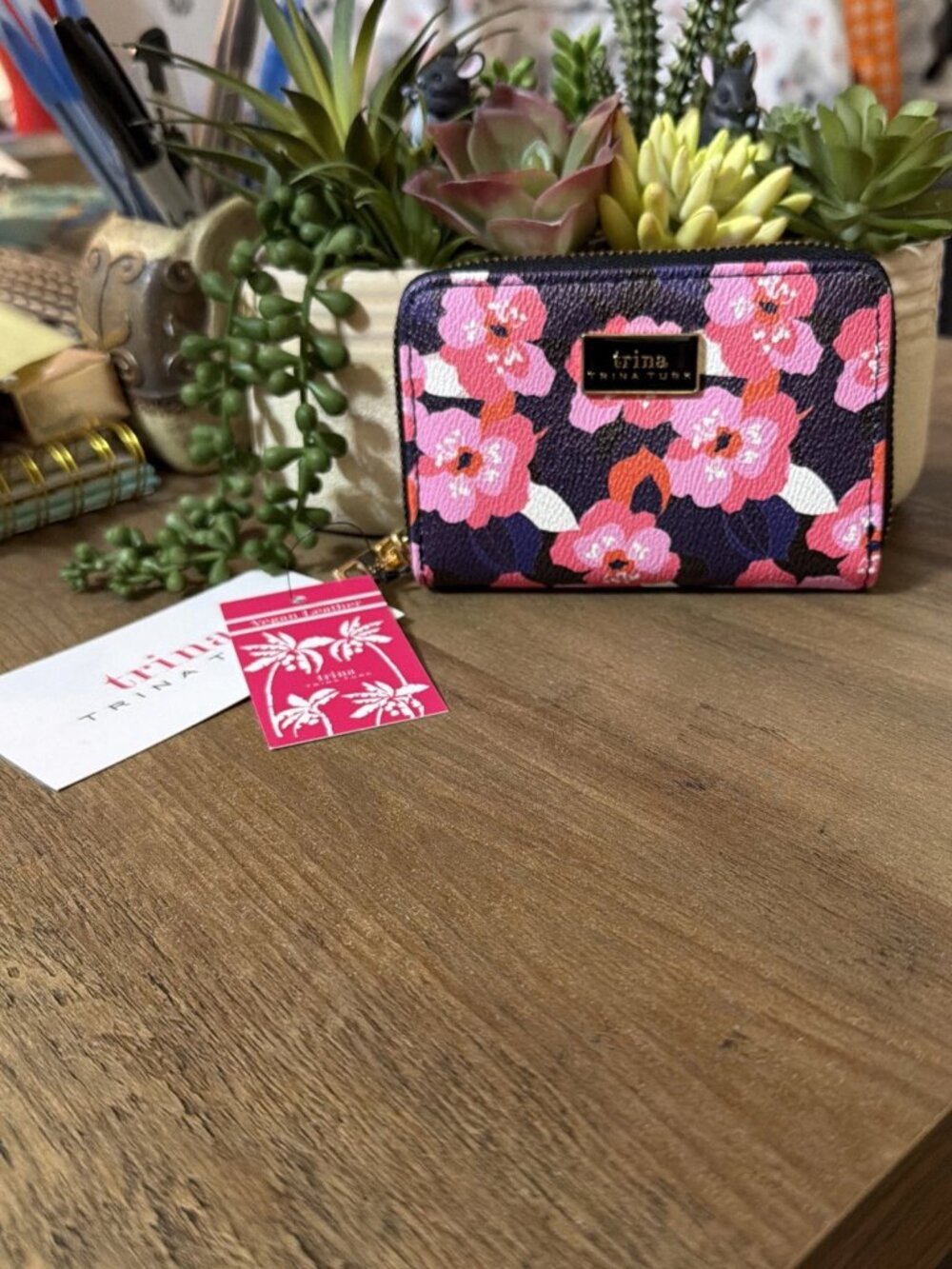 Trina Turk All Over Narcissus Small Zip Around Wallet - NWT